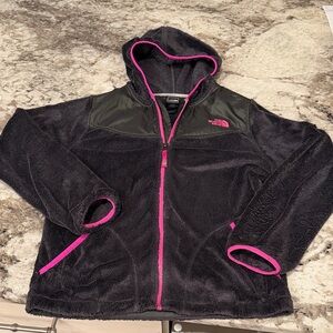 The North Face Black Fleece Jacket with Pink Trim
